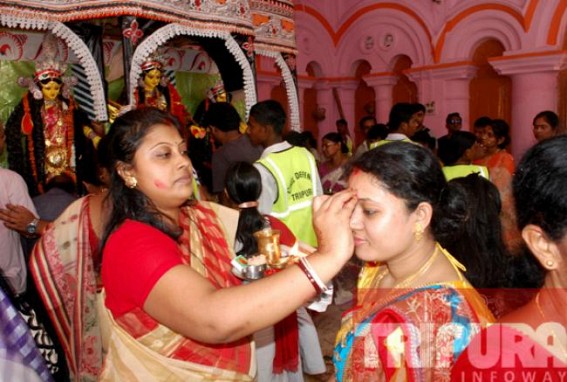 Married Bengali women performs Sindoor Khela to mark Vijayadashami